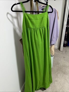Green Maxi dress with Decorative Straps